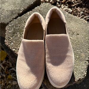 Vince Pink Suede Slip-On Loafers
